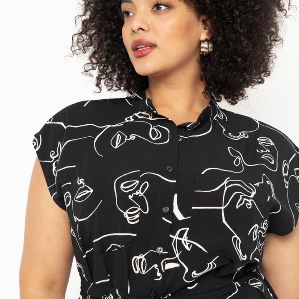 Eloquii - Button Front Shirt Dress